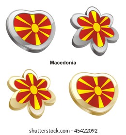 fully editable vector illustration of macedonia flag in heart and flower shape