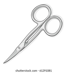 fully editable vector illustration of manicure scissors
