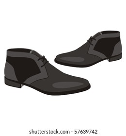fully editable vector illustration of men pair shoes
