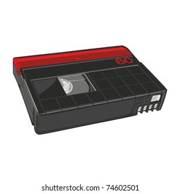 fully editable vector illustration of mini DV cassette isolated on white