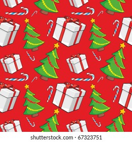fully editable vector illustration seamless pattern with christmas items