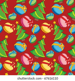 fully editable vector illustration seamless pattern with christmas items