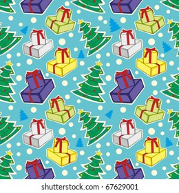 fully editable vector illustration seamless pattern with christmas items