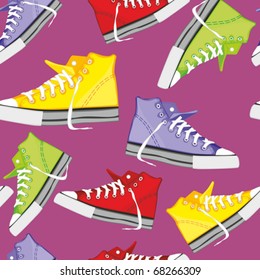fully editable vector illustration seamless  pattern isolated shoes