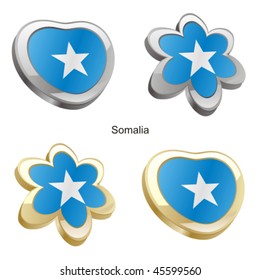 fully editable vector illustration of somalia flag in heart and flower shape