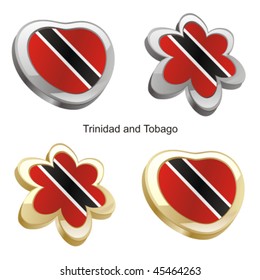 fully editable vector illustration of trinidad and tobago flag in heart and flower shape