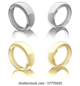 fully editable vector illustration of wedding rings