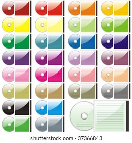 fully editable vector twenty-five colored CD and case ready to use