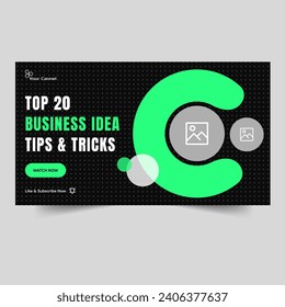 Fully editable vector video cover banner design, trendy business idea video thumbnail banner design, customizable vector eps 10 file format