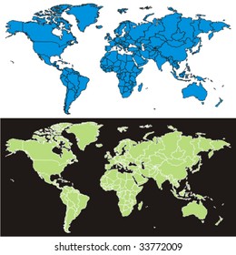 fully editable vector world map with details  ready to use