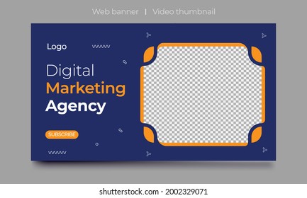 Fully Editable video thumbnail design for opening video tutorials. Customizable thumbnail for live workshop business and webinar. web banner template. Video cover photo for video services, internet