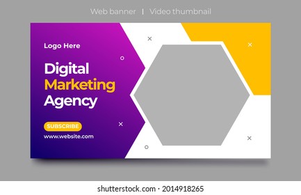 Fully Editable video thumbnail design for opening video tutorials. Customizable thumbnail for live workshop business and webinar. web banner template. Video cover photo for video services, internet