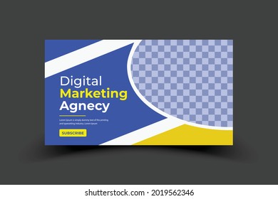 Fully Editable video thumbnail design and web banner design. Customizable thumbnail for live workshop business and webinar. web banner template. cover photo for video services.