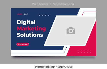 Fully Editable video thumbnail design for opening video tutorials. Customizable thumbnail for live workshop business and webinar. web banner template. Video cover photo for video services, internet