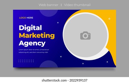 Fully Editable video thumbnail design for opening video tutorials. Customizable thumbnail for live workshop business and webinar. web banner template. Video cover photo for video services, internet