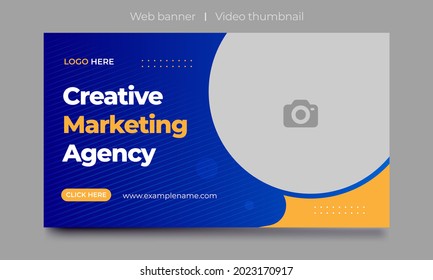 Fully Editable video thumbnail design for opening video tutorials. Customizable thumbnail for live workshop business and webinar. web banner template. Video cover photo for video services, internet