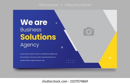 Fully Editable video thumbnail design for opening video tutorials. Customizable thumbnail for live workshop business and webinar. web banner template. Video cover photo for video services, banner