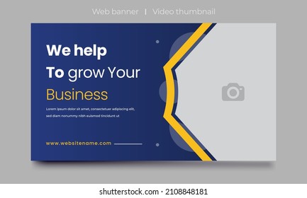 Fully Editable video thumbnail design for opening video tutorials. Customizable thumbnail for live workshop business and webinar. web banner template. Video cover photo for video services, banner