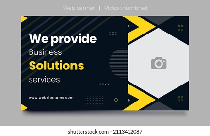 Fully Editable video thumbnail design for opening video tutorials. Customizable thumbnail for live workshop business and webinar. web banner template. Video cover photo for video services, banner