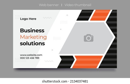 Fully Editable video thumbnail design for opening video tutorials. Customizable thumbnail for live workshop business and webinar. web banner template. Video cover photo for video services, internet