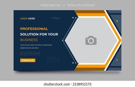 Fully Editable video thumbnail design for opening video tutorials. Customizable thumbnail for live workshop business and webinar. web banner template. Video cover photo for video services, internet