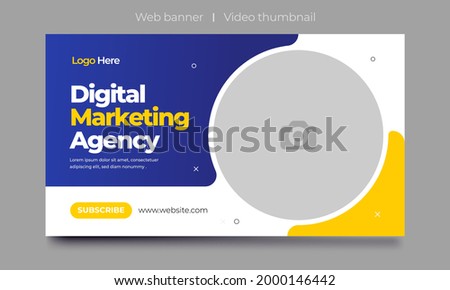 Fully Editable video thumbnail design for opening video tutorials. Customizable thumbnail for live workshop business and webinar. web banner template. Video cover photo for video services, internet