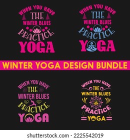 Fully editable winter yoga design for t shirt