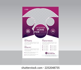 Hogar Moderno y Completamente Editbale Elegante para el volante de venta, póster, diseño de plantilla de folletos Adecuado para el agente inmobiliario