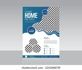 Vollständig Editbale Elegant Modernes Haus für den Verkauf Flyer, Poster, Faltblatt-Design geeignet für Immobilienmakler