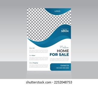 Hogar Moderno y Completamente Editbale Elegante para el volante de venta, póster, diseño de plantilla de folletos Adecuado para el agente inmobiliario