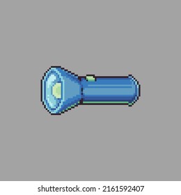 Fully edited pixel art style colored flashlight isolated on a white background for games, mobile applications, poster design and printed purpose.