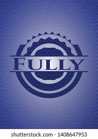 Fully emblem with jean high quality background. Vector Illustration. Detailed.