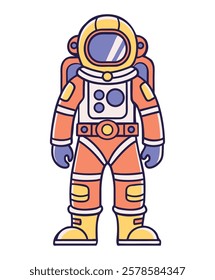 Fully equipped astronaut standing in space