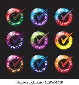 a fully insured shiny 3d icon set