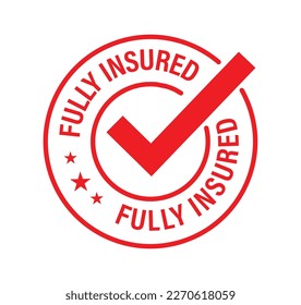 fully insured vector icon, red in color