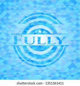 Fully light blue mosaic emblem