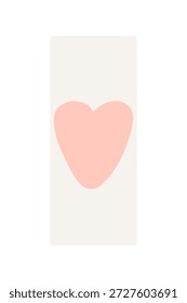 Barra de progreso del amor completamente cargada con la forma del corazón, Vector plano mínimo