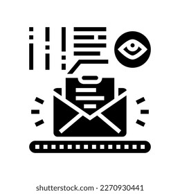 fully managed email marketing glyph icon vector. fully managed email marketing sign. isolated symbol illustration