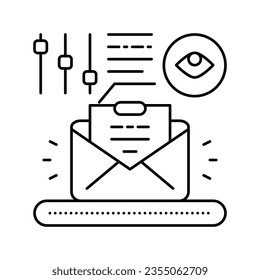 voll verwaltetes E-Mail-Marketing-Linie Symbol Vektor. vollständig verwaltetes E-Mail-Marketing-Zeichen. isoliertes Kontursymbol