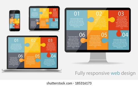 Fully Responsive Web Design Concept Vector Illustration 