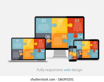 Fully Responsive Web Design Concept Vector Illustration 