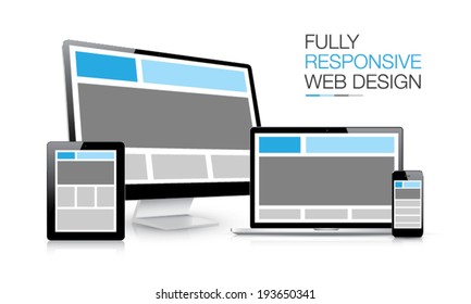 Fully responsive web design electronic devices vector illustration