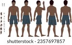 Fully rig able 2D male character for 2D animation and animated cartoon