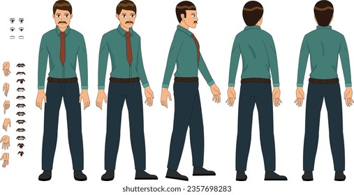 Fully rig able 2D male character for 2D animation and animated cartoon