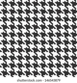 Fully seamless black and white hounds tooth texture in vector format.