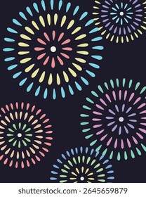 Padrão totalmente perfeito do Fireworks que se repete em todas as direções para planos de fundo infinitos, quebra-presentes e designs da Web
