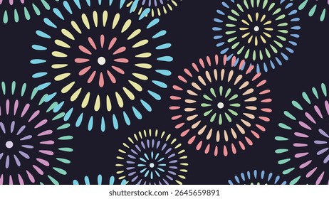 Padrão totalmente perfeito do Fireworks que se repete em todas as direções para planos de fundo infinitos, quebra-presentes e designs da Web