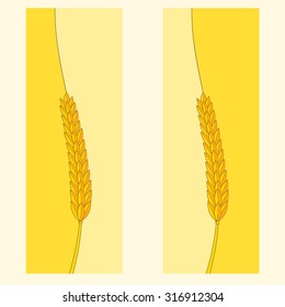 Fully vector banner with wheat