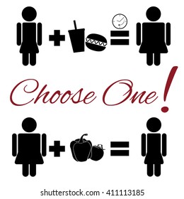 Fully vector lifestyle choice pictogram