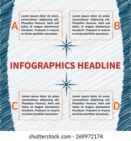 Fully vector sketchy infographics template